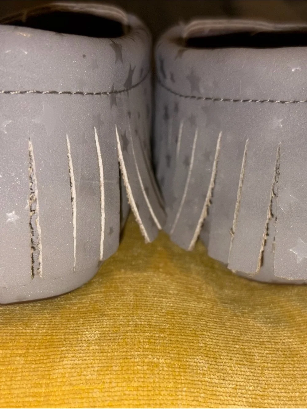Monkey Feet Light Gray Star Moccasins
